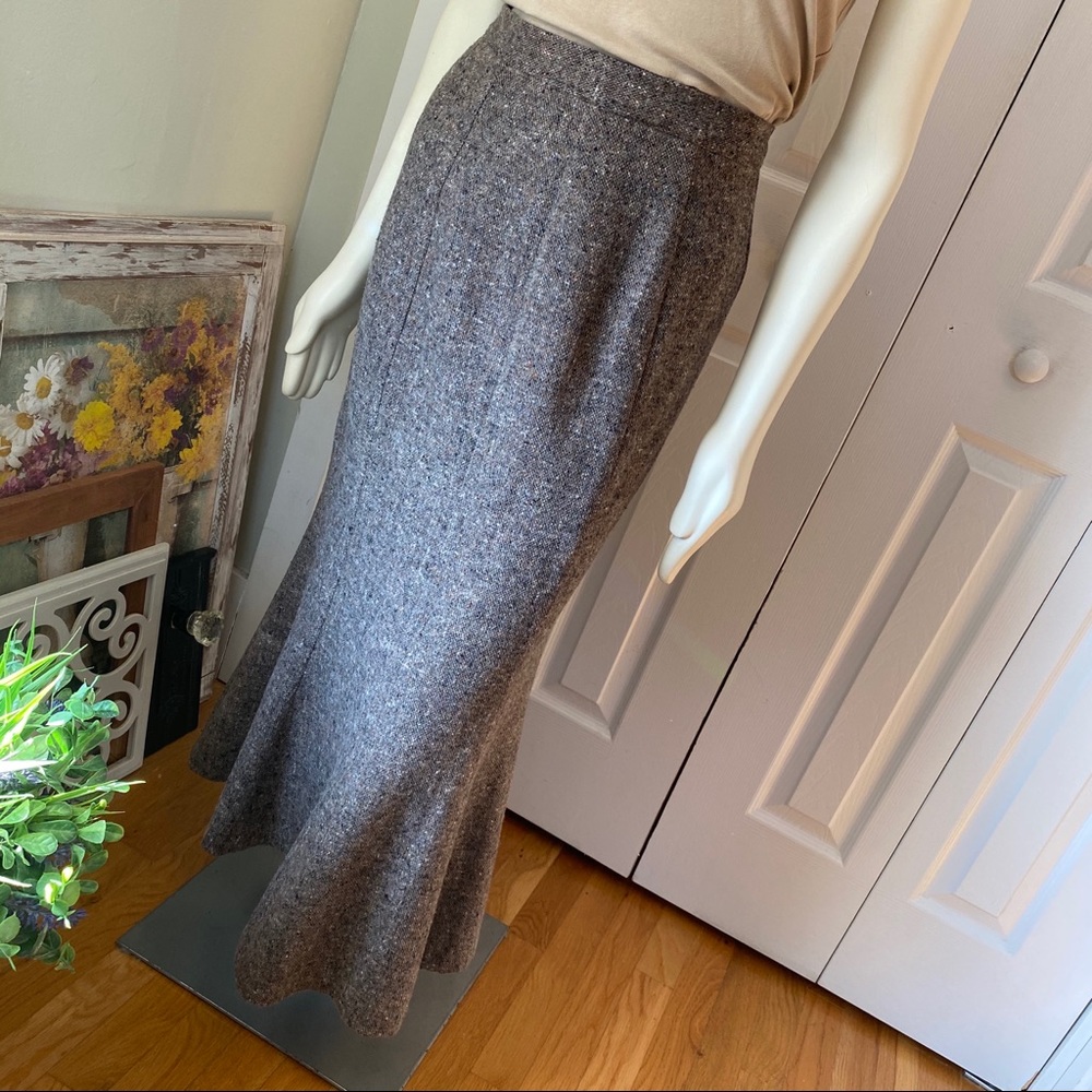 👒 Vintage Lew Magram Neutral Wool Maxi Skirt - Picture 7 of 13